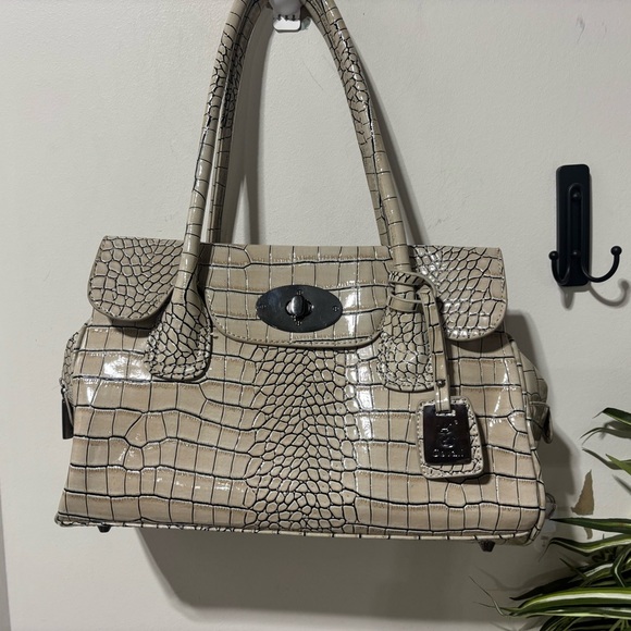 Y2K❤️Govali Crocodile-Embossed Cream Handbag - Picture 3 of 11